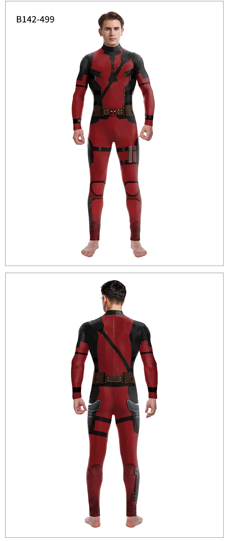 Super-Héros Hommes Film Deadpool Wolverine Cosplay Kostüme Halloween Combinaison Performance Fête Zentai Body – Detail 8