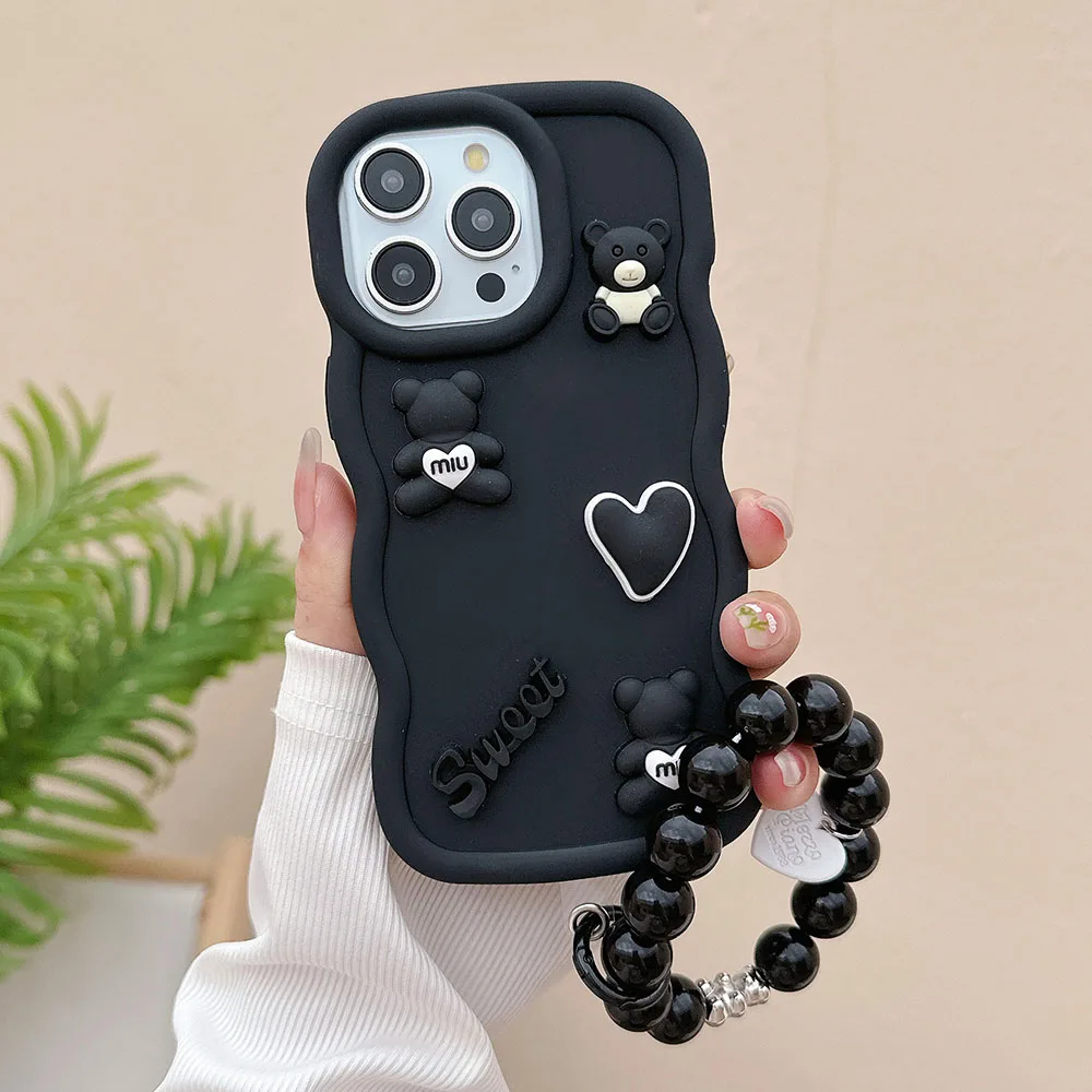 thumbnail image 1 of Funda de teléfono con anillo de corazón de oso para OnePlus 11 6 7 8T 7T, 12 12R 11R Nord CE 4 3 2 CE4 CE3 CE2 Lite ACE ACE3 N20 5G, funda suave, 1 of 5