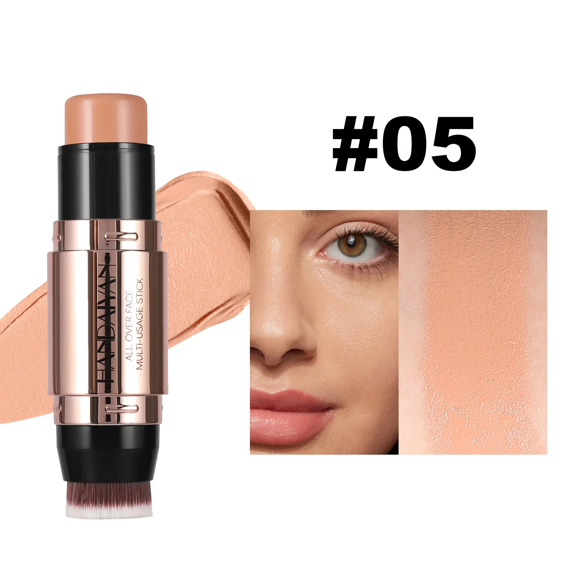 Double-head Contour Stick Face Bronzer Cream Makeup Light Dark Shadow Lasting Concealer Facial Brighten Contouring With Brush