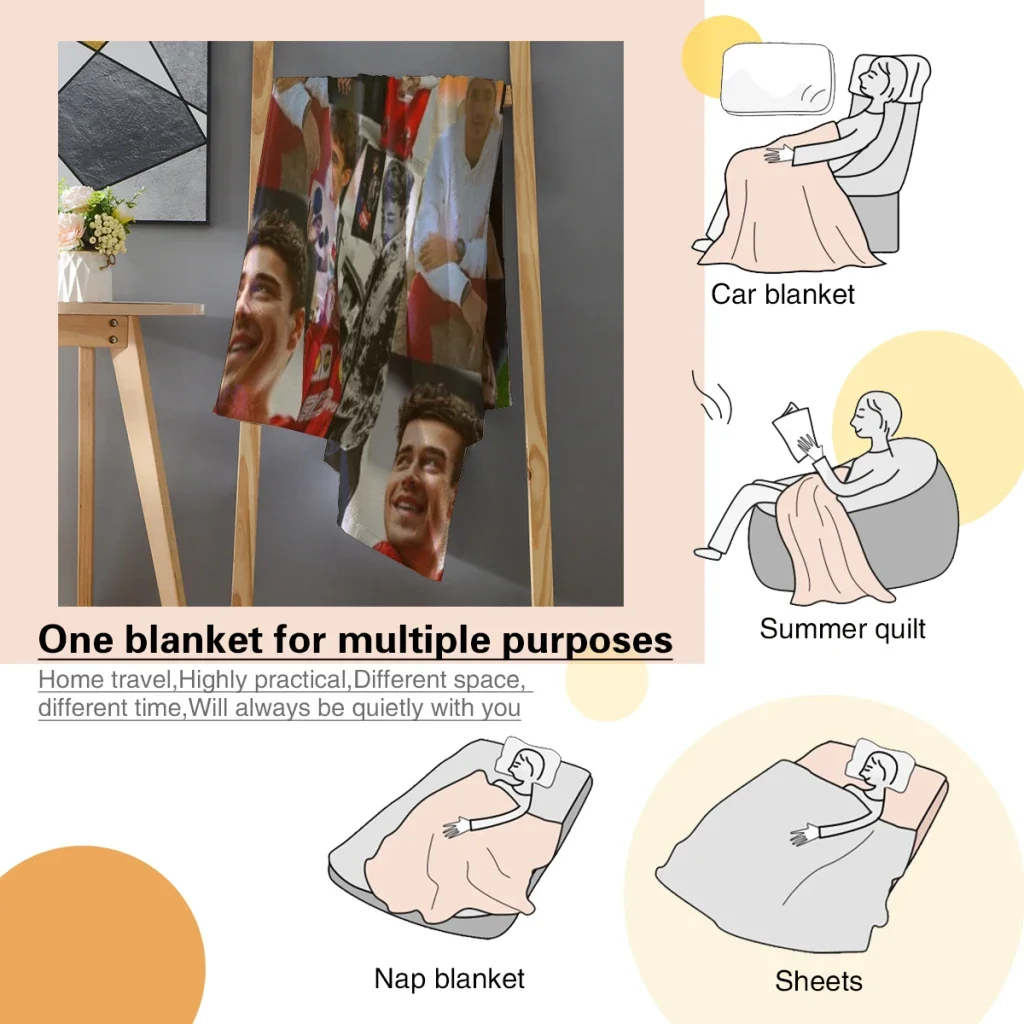 Charles Leclerc Monacan motorsports racing driver Collage Summer Blanket Thin Blanket Comforter Flannel Soft throw Blankets 5
