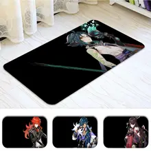 

Genshin impact game Printed Flannel Floor Mat Bathroom Decor Carpet Non-Slip For Living Room Kitchen welcome Doormat