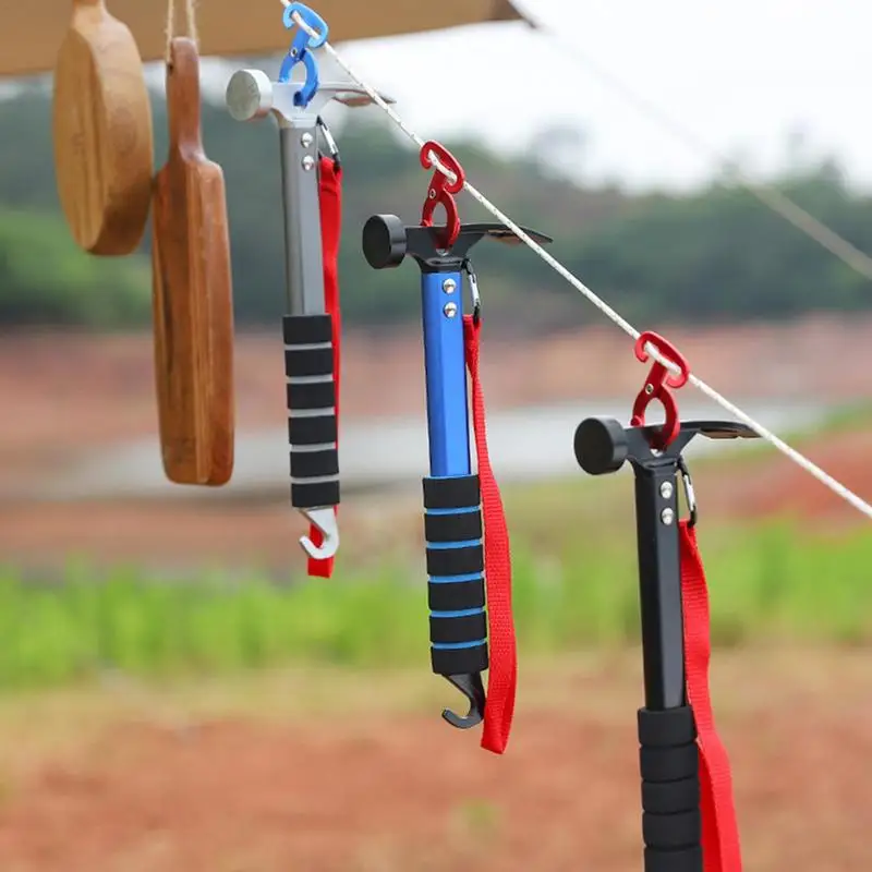 

Tent Stake Hammer Shock-Absorbent Alloy Tent Anti-Slip Stake Hammer Multifunctional Hammer With Bottle Opener Portable Tent Gear
