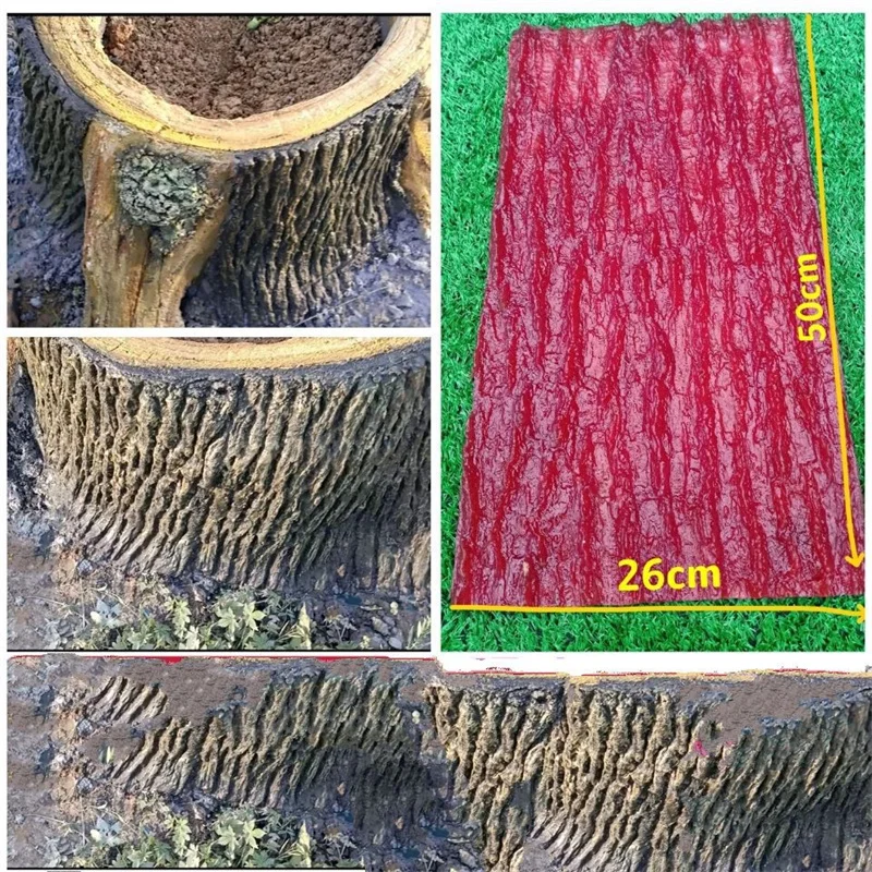 Fake Tree Pressing Mold Cement Making Garden Simulation Imitation Stake Stump Bark Christmas Printing Halloween