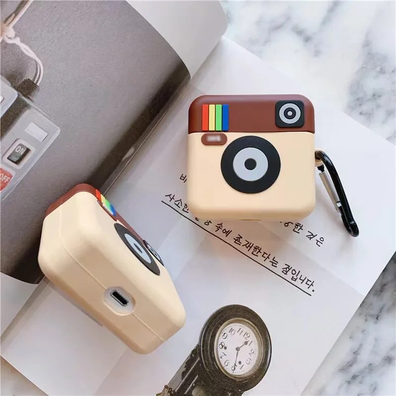 

New cartoon camera for Apple AirPods1/2 Pro 3 headphone case 3 generation protective case silicone