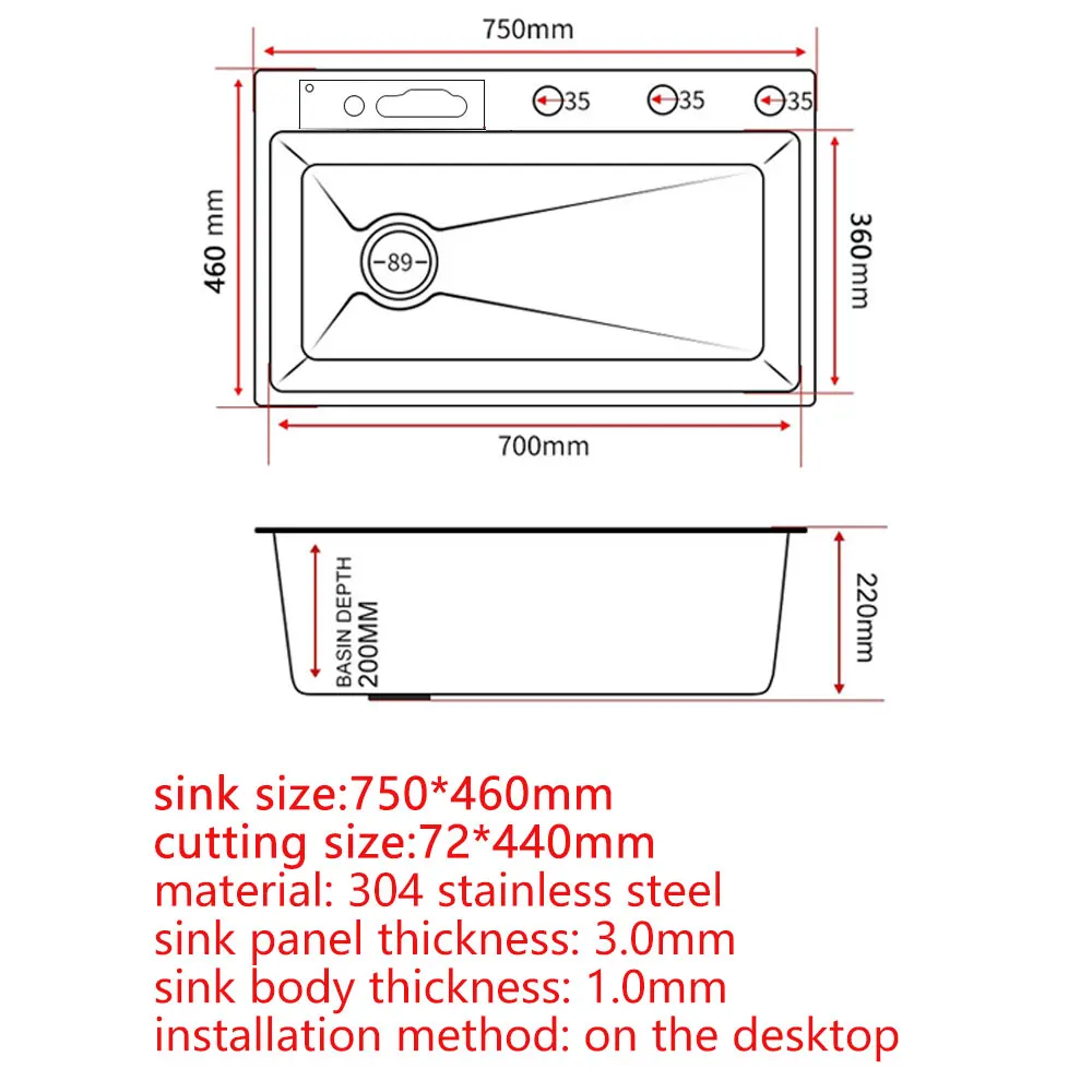 LED waterfall faucet kitchen sink honeycomb anti-scratch nano technology left drain 304 Stainless Steel Large Single basin sinks 6