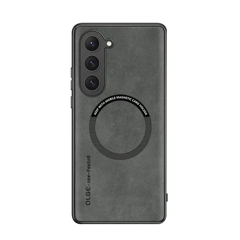 Luxury Leather Phone Case with Magsafe Magnetic Wireless Charging Compatibility