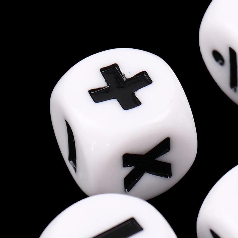 6pcs Addition Subtraction Multiplication Division Symbol Dice Operation Props 6