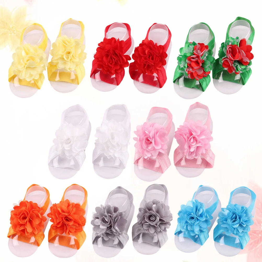 

8 PCS Flower Foot Bands Toddler Hair Ties Headband Baby for Babies Girls Barefoot Sandals