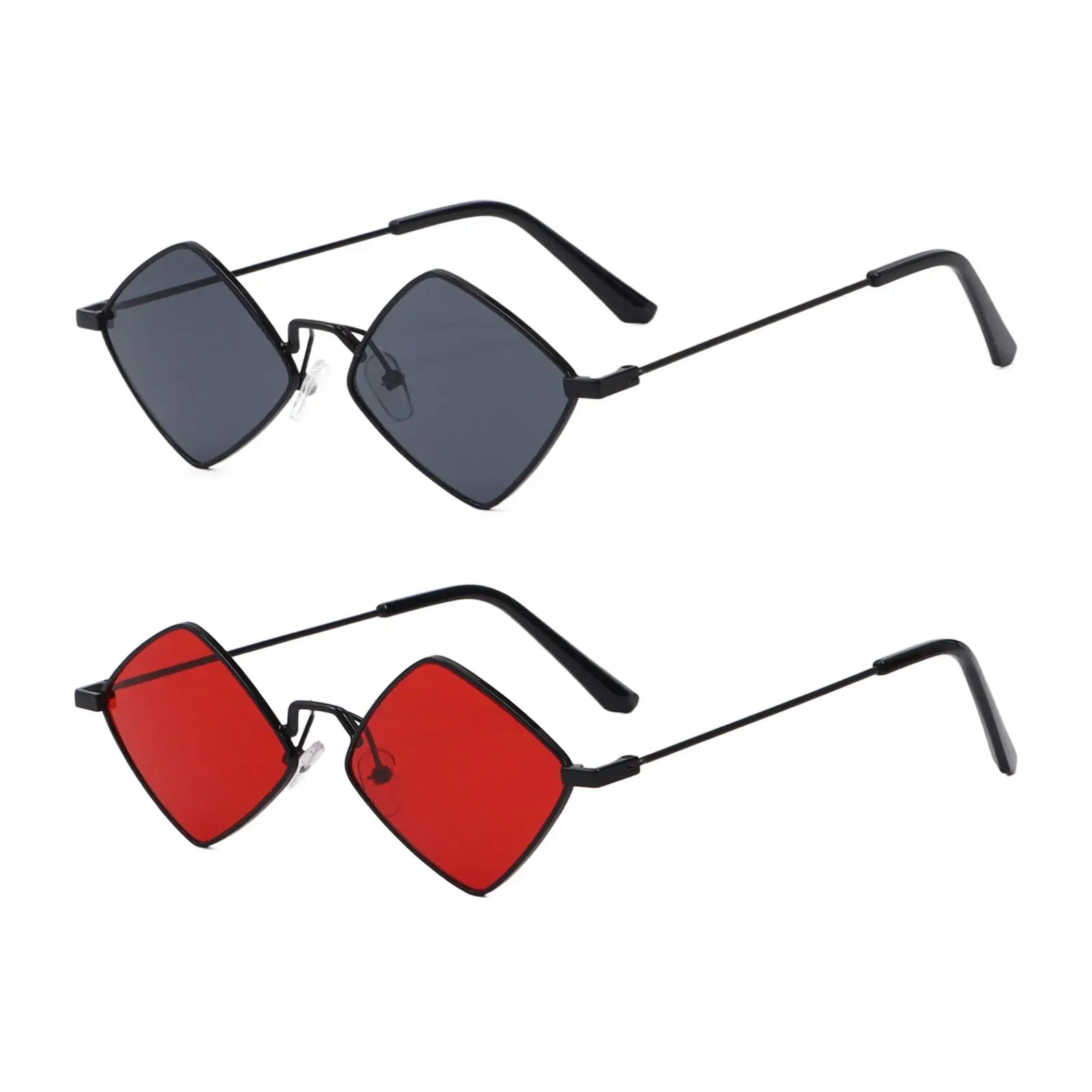 Chic Retro Diamond Sunglasses with Small Metal Frame & UV Protection
