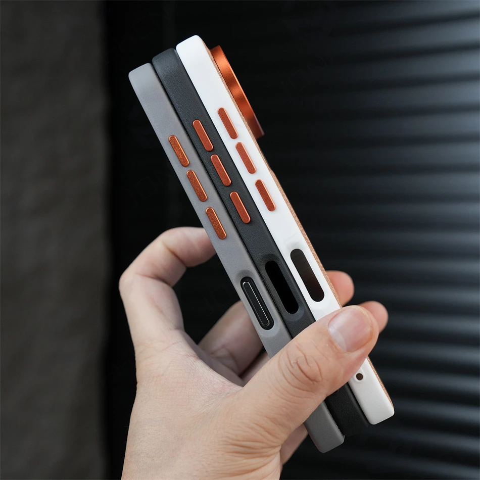 Elegant Business Cloth Texture Magnetic Case with Alloy Lens