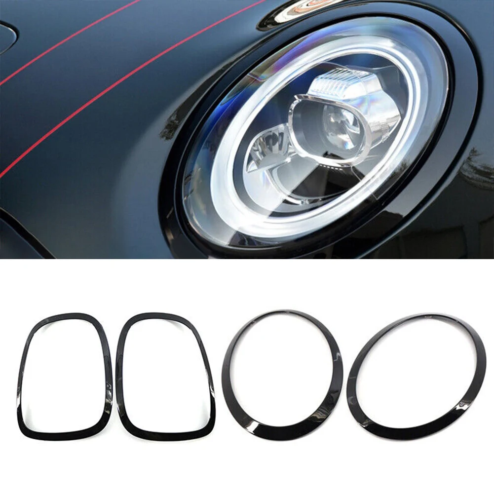 

4pcs/set Headlight Ring Bezel Trim For BMW Mini Cooper F55/F56/F57 Gloss Black Taillight Ring Surround Cover Car Accessories