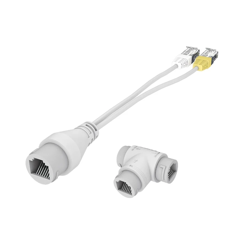 

POE Splitter 2-in-1 Network Cabling Connector Three-way RJ45 Connector for Security Camera Install Accessories