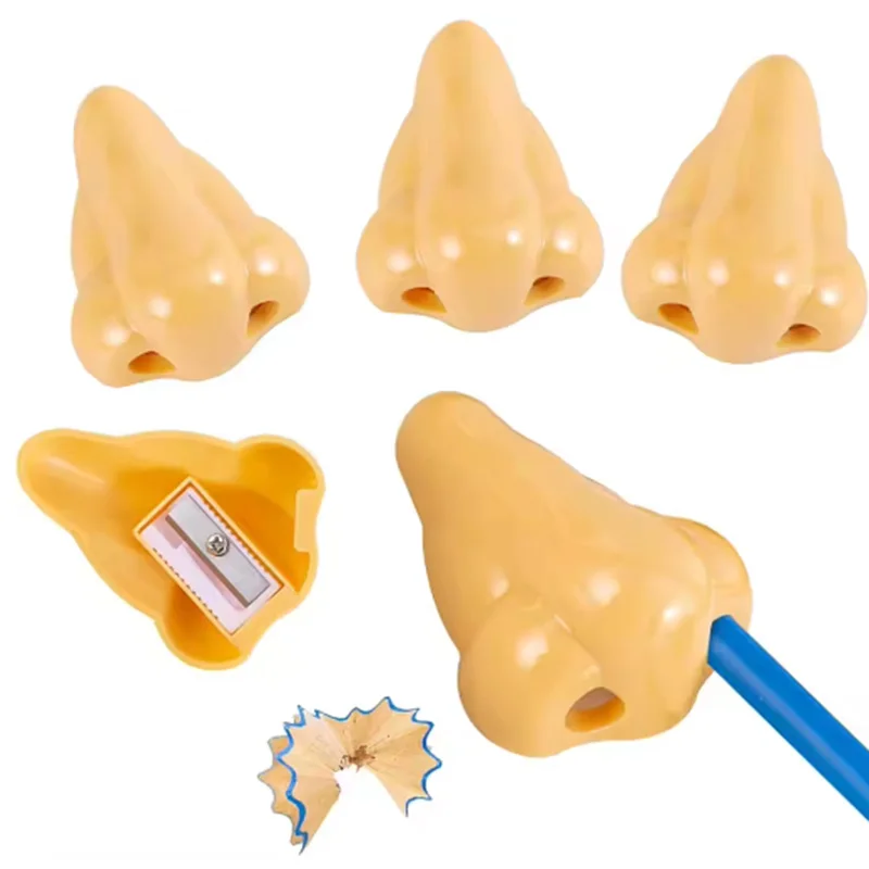 1/3pcs-Nose Manual Pencil Sharpeners Double Hole Sharpener Novelty School Supplies for Kids Students Classroom Gifts