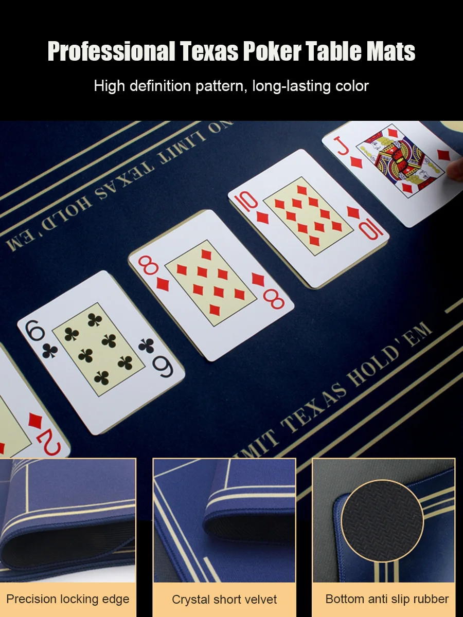 120x60cm Velvet Texas Poker 180x90cm Tablecloth Table Mat Anti Slip Special Rubber Poker Mat Chip Texas Tablecloth
