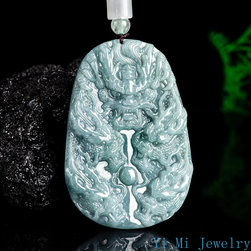 

Genuine Natural A-grade Jade Pendant with Nine Dragon Protector Jade Pendant High-end Men's and Women's Pendant Jade Pendant