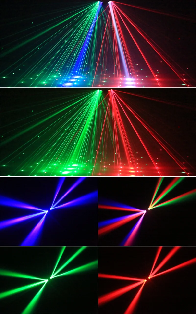 100W RGBW Double Head Moving Head Beam Rotating Light Remote Control RG Laser St