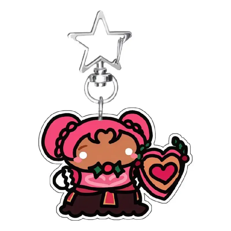 Cookie Run Kingdom Acrylic Keychain - Dark Cacao, Pure Vanilla, White Lily Cookie Characters - Anime-Inspired Peripherals Gift