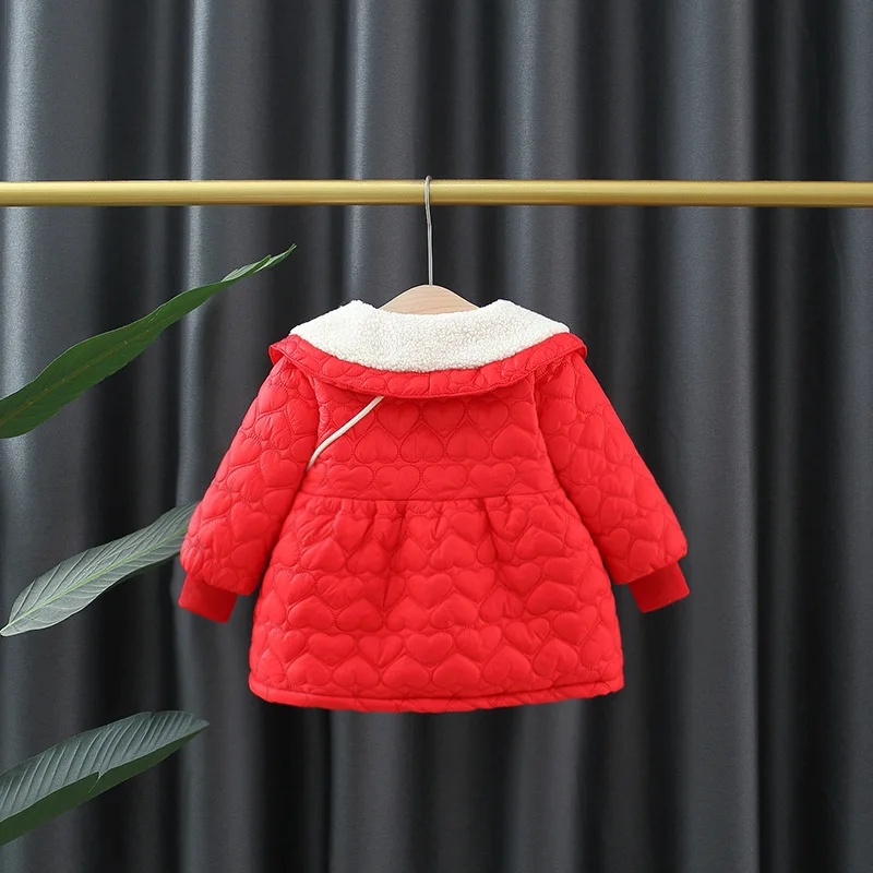 2pcs Baby Winter Clothes Set Fashion Overalls For Children Windproof Warm Girl Jacket Lapel Toddler Cotton Coat Kids Costume