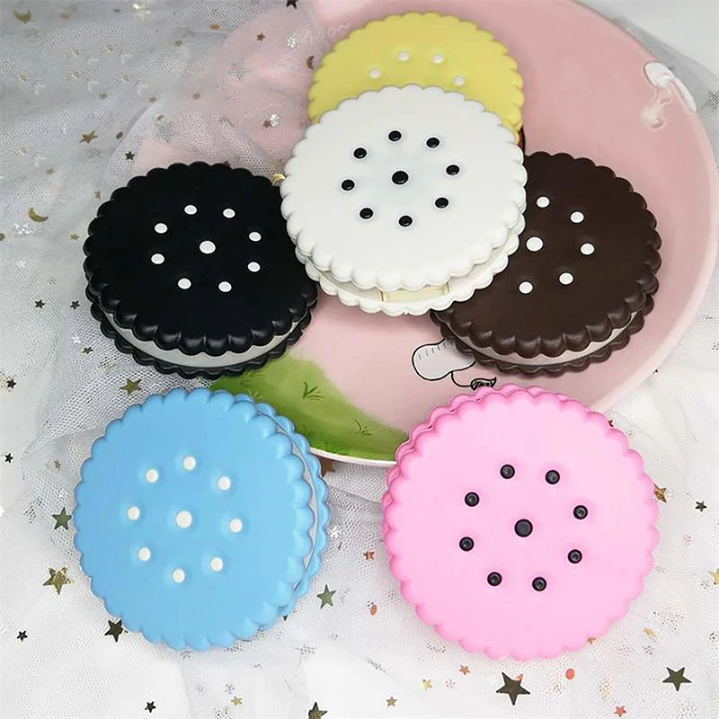 

Cartoon Cookie Contact Lenses Box With Mirror Fashion Candy Color Portable Contact Lens Case Cosmetic Contact Box Container