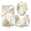 Luxury Gold Vein Marble Bathroom Set - Soft & Non-slip Contour Mat, Toilet Cover, and Bathtub Mat for Elegant Home Decor 5