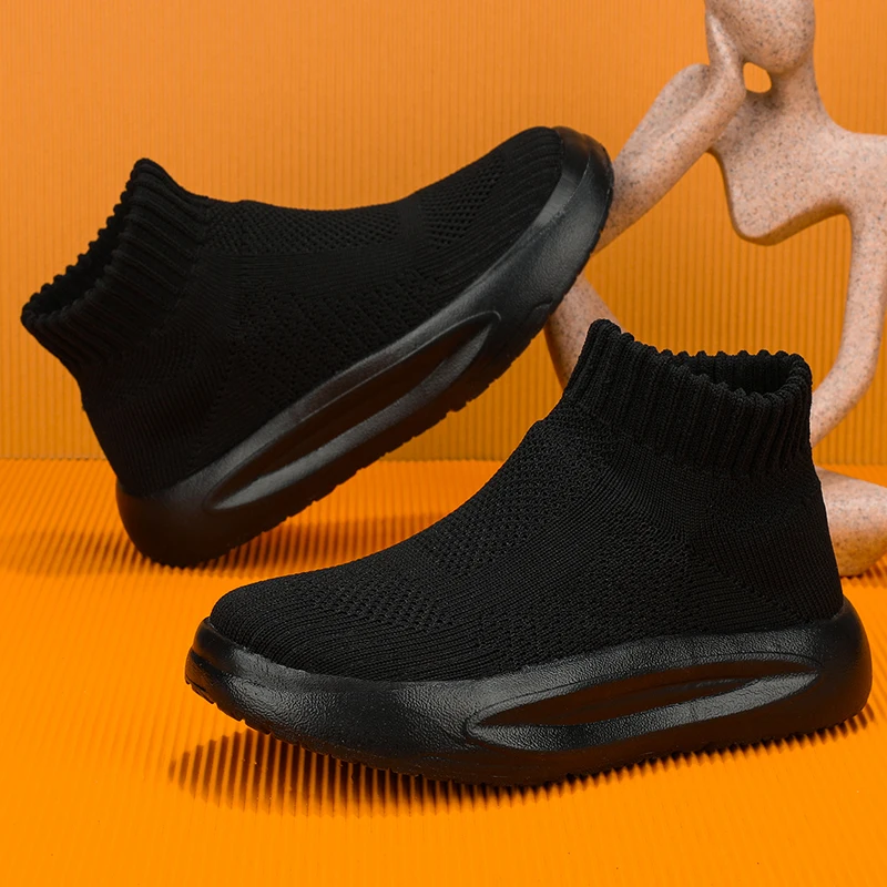 Kids Sneakers Boys Girls Running Sneakers Walking Light Breathable Mesh Casual Sock Shoes Non-slip Sports Boys Shoes