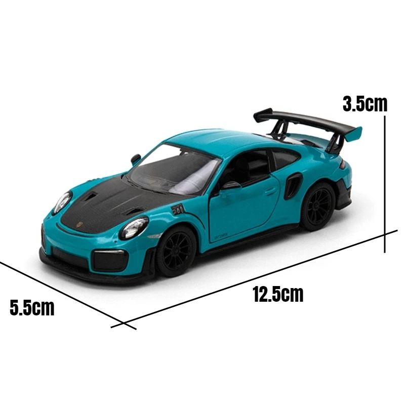 KiNSMART Toy Car Model 1/36 Porsche 911 GT2 RS Super Racing Alloy Diecast Miniature Vehicle Collection Gift For Children Boy Kid 6
