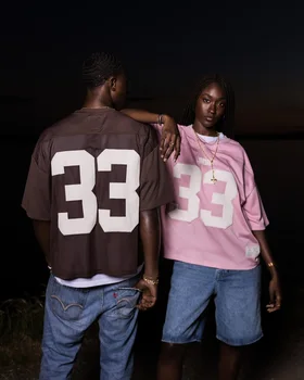 Y2K – maillot rétro en maille respirante à séchage rapide pour hommes et femmes, tenue de sport de rue, d'université, surdimensionnée, unisexe, vêtements d'entraînement de Football 14