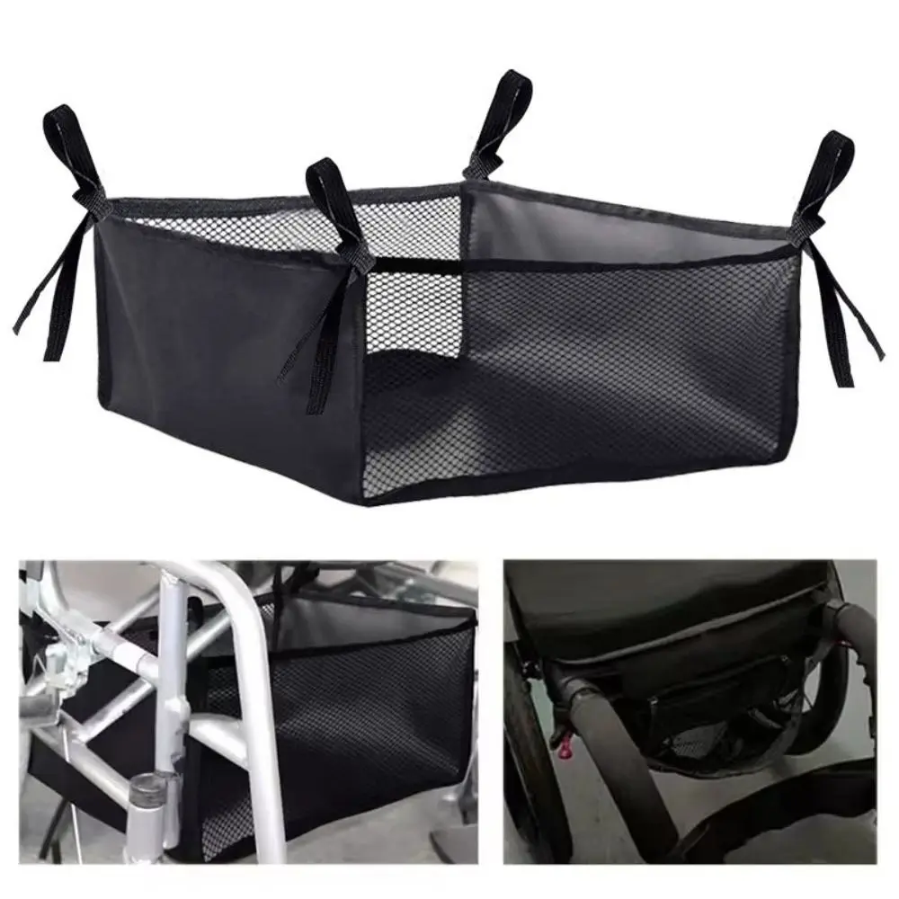Hanging Under Wheelchair Storage Bag Portable Folding Stroller Storage Basket Base Storage Mesh Under Table Storage Net Walker