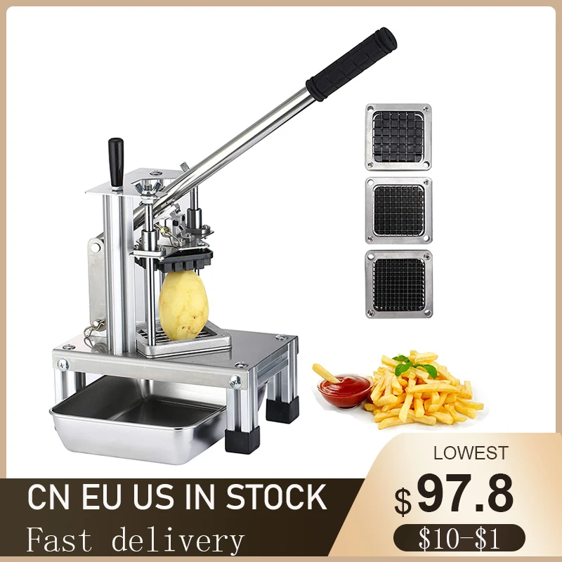 Potato Slicer With Extended Handle And Food Plate Manual Slicer With 304 Stainless Steel Blade