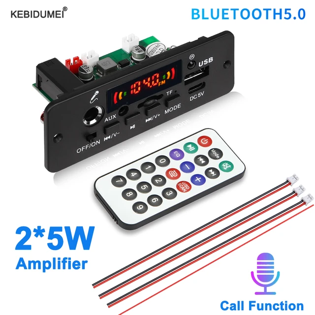 Amplificateur Bluetooth 5.0 , module décodeur lecteur Mp3 avec télécommande  pour voiture