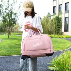 Korean Version Travel Bag Trolley Rolling Women's Handbag Waterproof Canvas Luggage Boarding Bags