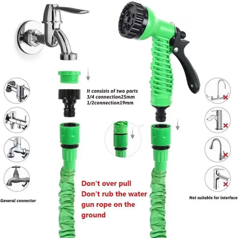 Expandable Magic Hose High-Pressure Car Wash 7 Water Spraying Functions Water Gun Home Garden