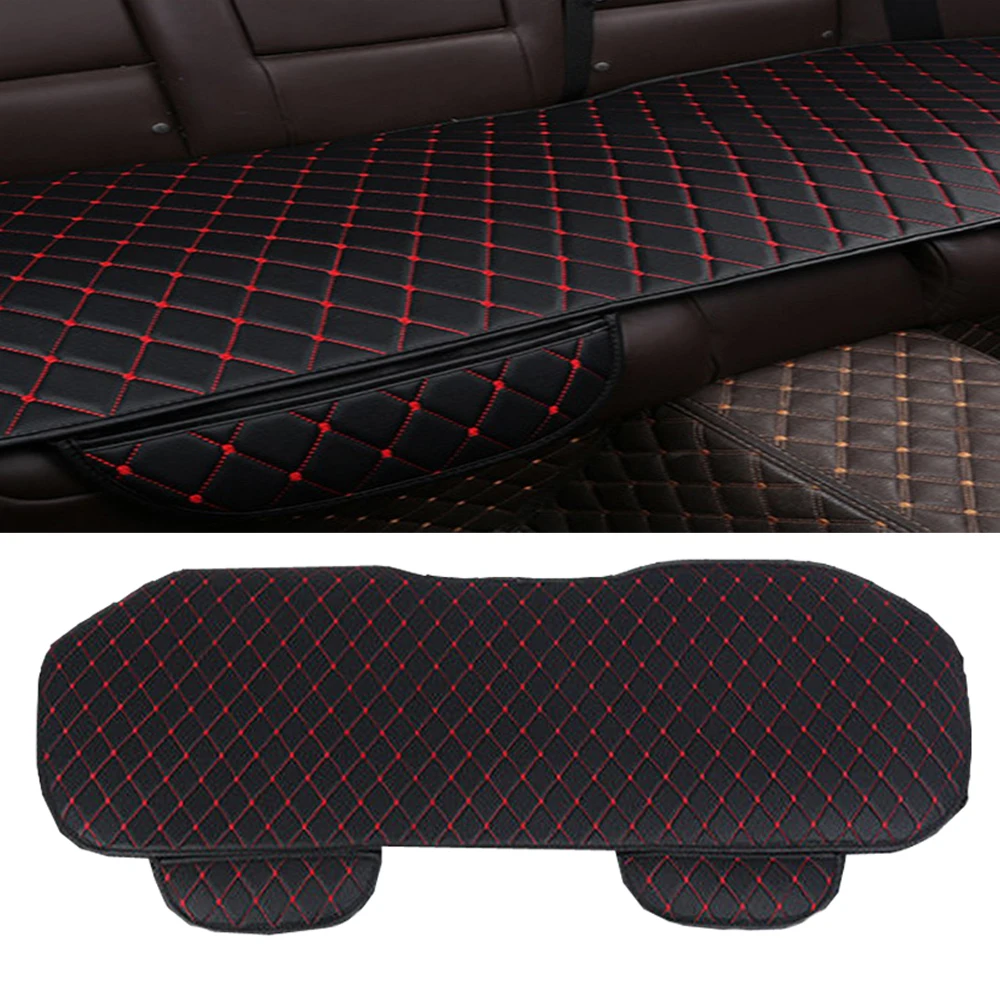 

1Pc Black& Red Car Seat Cover Cushions PU Leather Rear Seat Pad Mat Cushion For Car Interior Replacement Accessories Universal