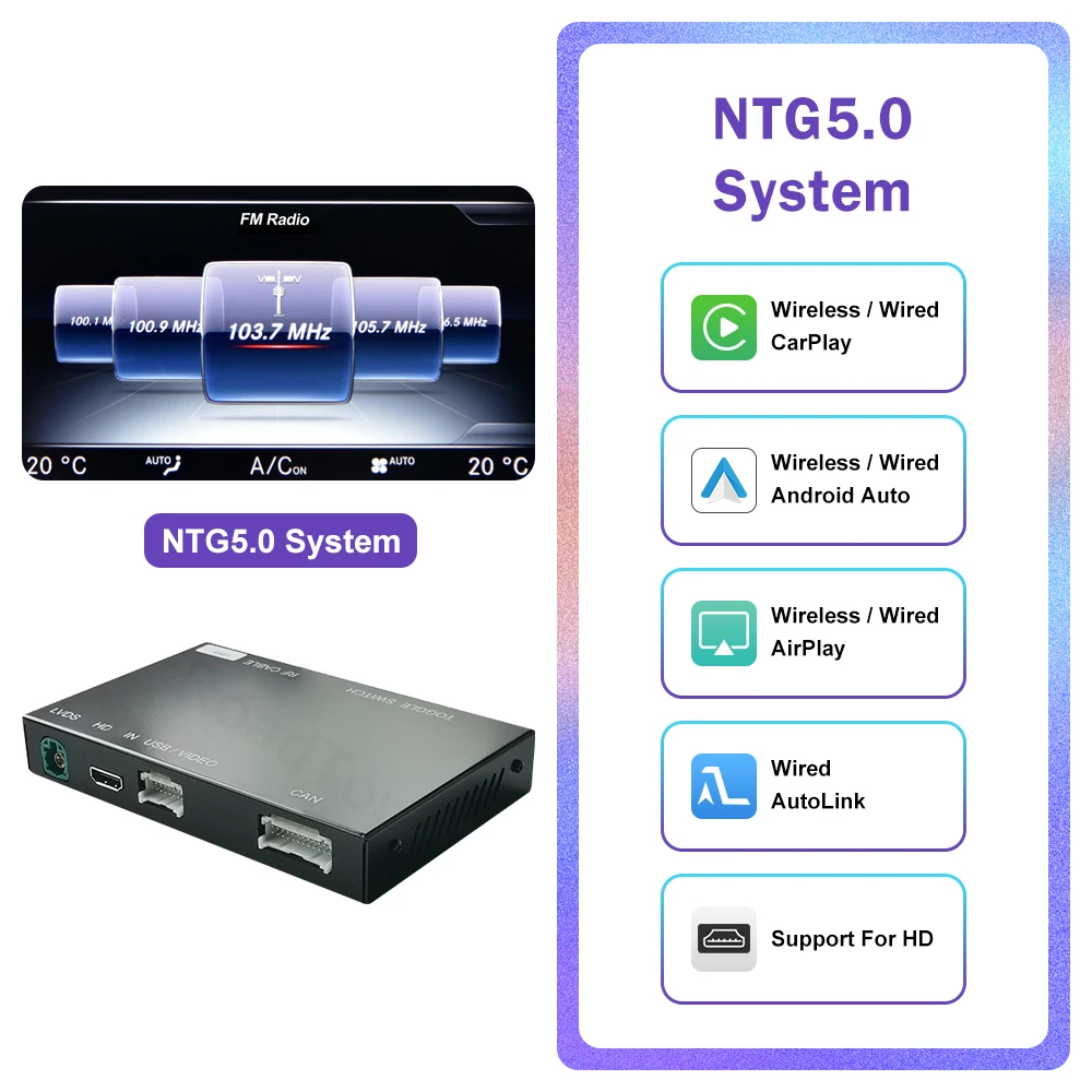 Road Top Android 13 Autoradio Touchscreen 12,3'' Touchscreen per Mercedes Benz C GLC Classe W205 2015-2018 Anno con NTG5.0, Supporto CarPlay senza fili e Android Auto senza fili