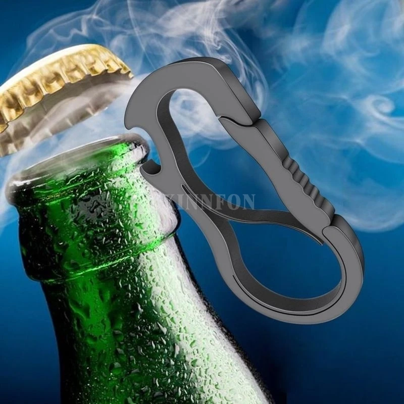 50Pcs/Lot Mutil Function Home Tool With Bottle Opener Full Stainless Steel Anti-lost Key Chain