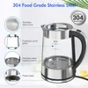 Intelligent Thermostatic Glass Electric Kettle 1.8L Household Boilng Water Multifunction 220V Automatic Power Off Insulation 4