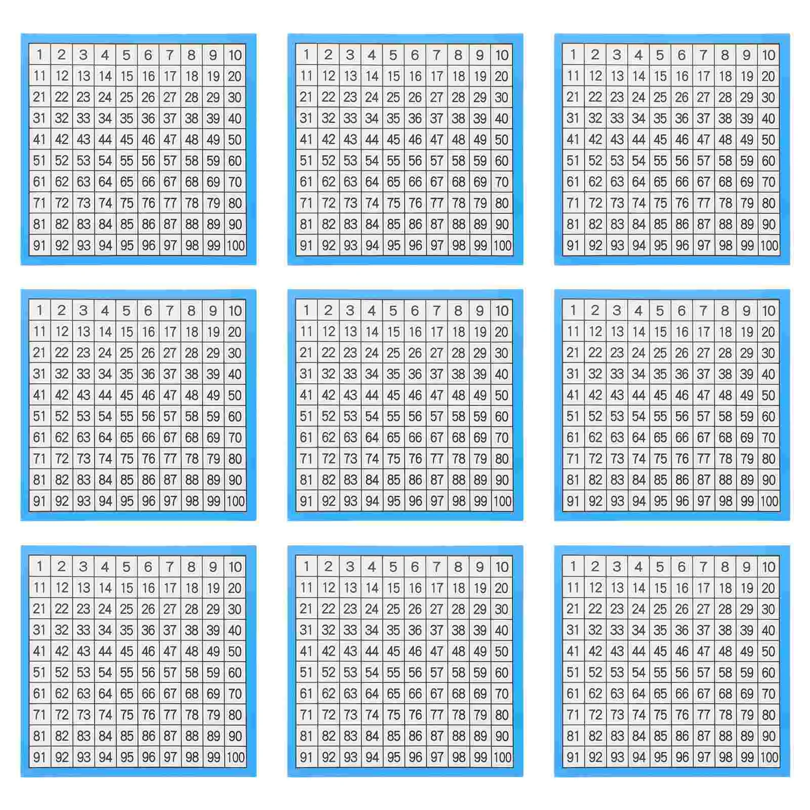10 Sheets Board Math Education Supply Number Chart Paper Accessory Supplies & Craft Student Child Teaching
