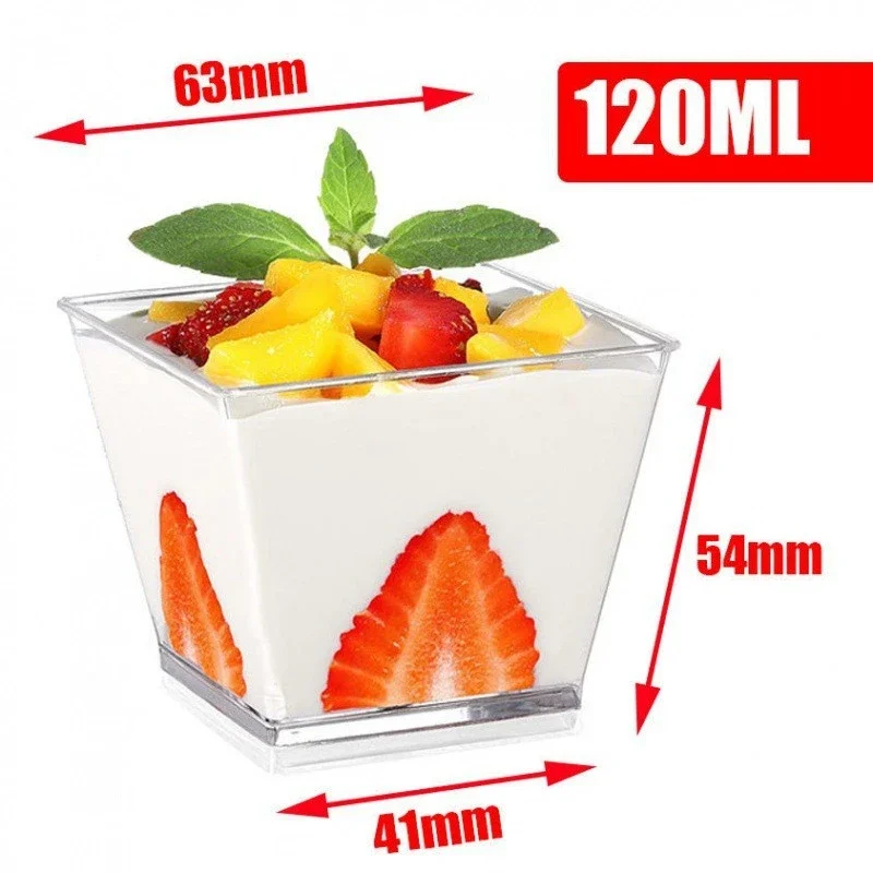 Mini Ladder Shaped Dessert Cups - Disposable Plastic Pudding Cups for Parties and Sweet Shops