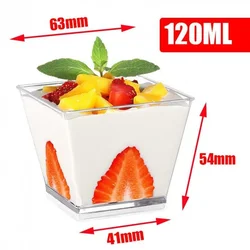 Mini Ladder Shaped Dessert Cups - Disposable Plastic Pudding Cups for Parties and Sweet Shops (120ml)