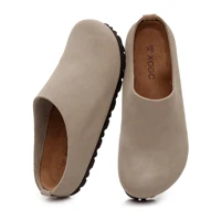 Anti Slip Leather Clogs Cork Footbed Sandals Comfort Mules with Arch Support Slip on Slippers Casual House Slippers - Image 4