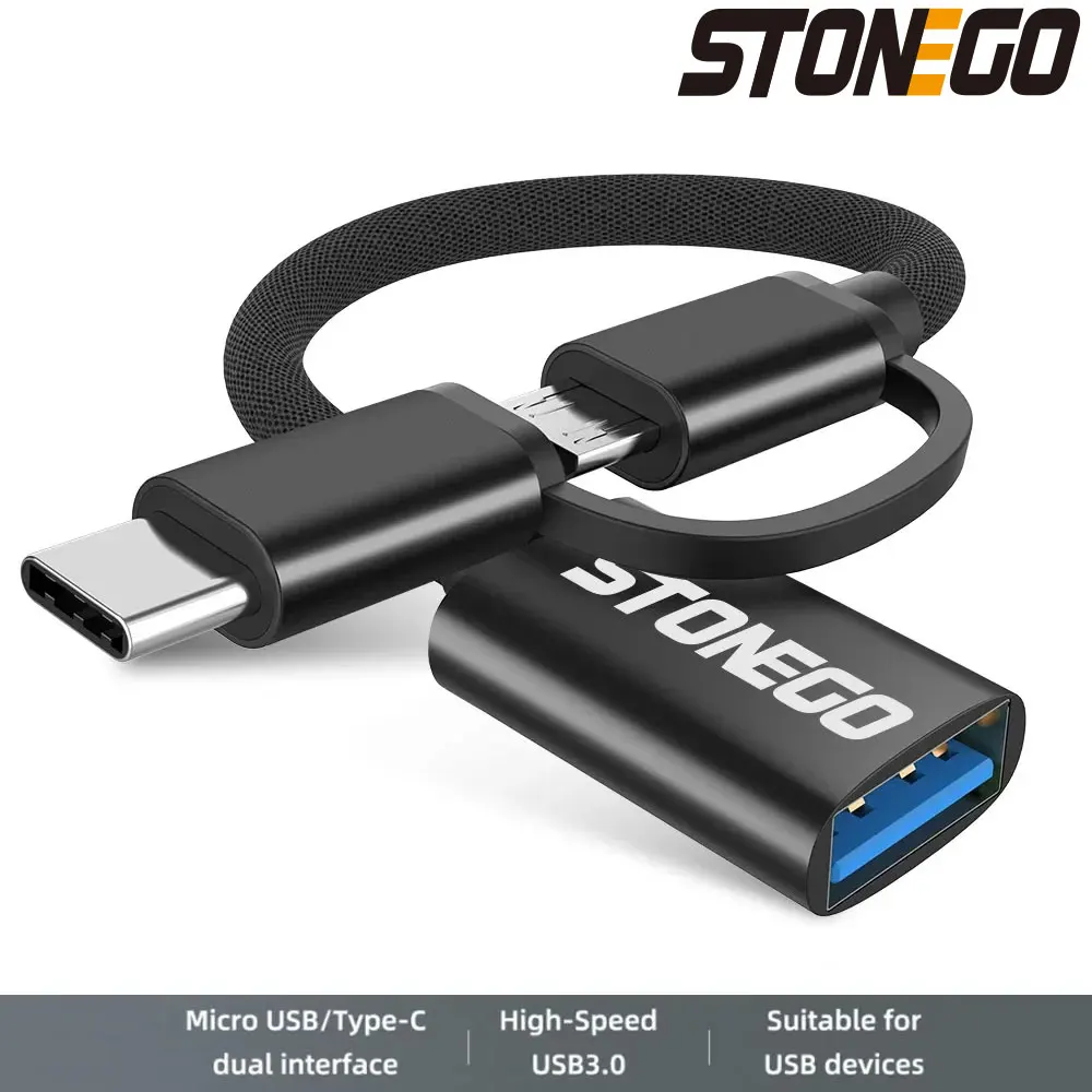 STONEGO OTG 케이블 어댑터, 휴대용 휴대폰 게임패드, 플래시 디스크, 데이터 전송 케이블, 변속기 충전