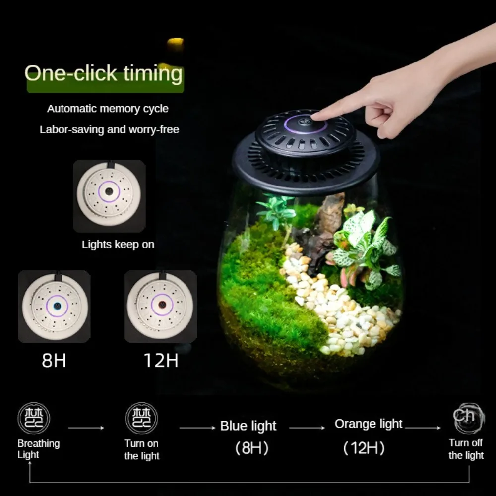 Plant Growth Lamp for Indoor Plant, LED Grow Light, Black/White ,Micro Landscape, Succulent,Moss, Miniature Gardening