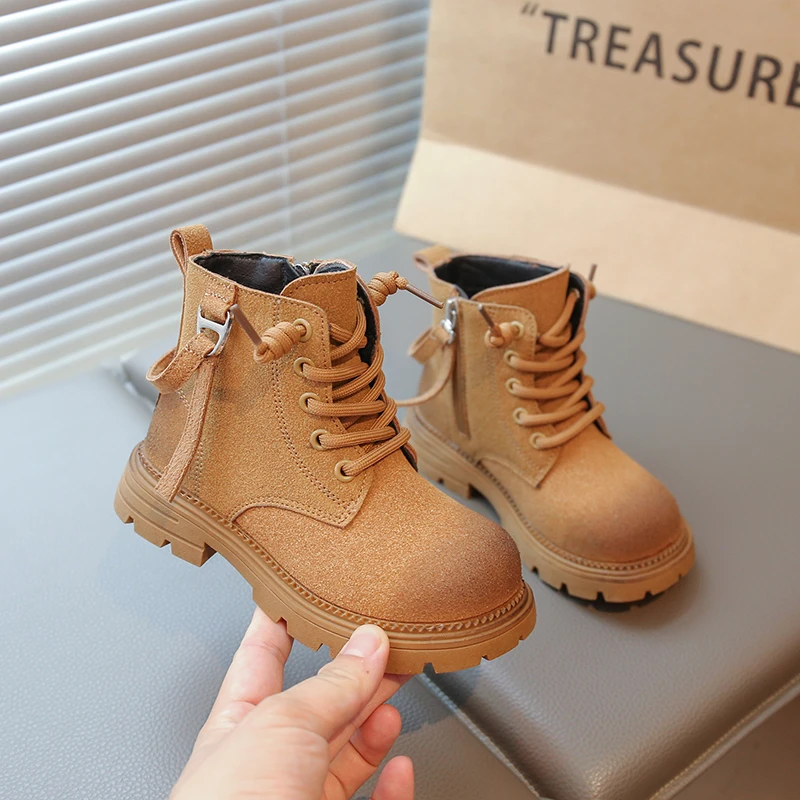 Kids Thermal Boots Breathable Lining Retro Hiking Boots