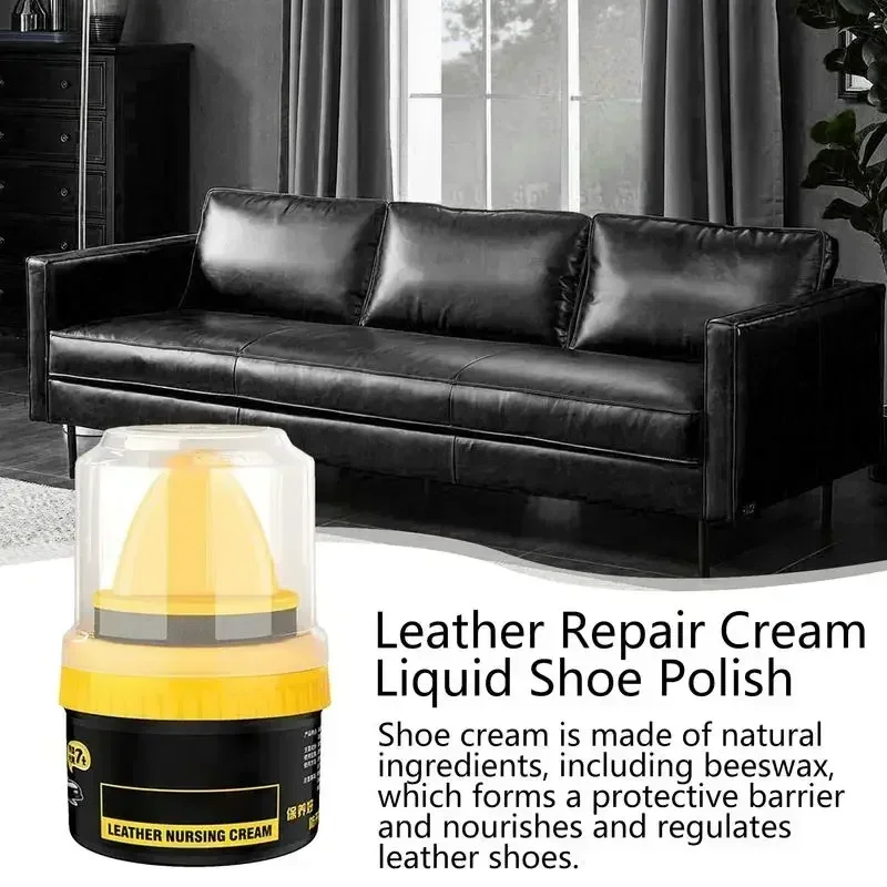 50ml Leather Shoe Brush Polish Brush Shoe Maintenance Brightening Cleaning Duster Sponge Wipe Colorless/Black/Brown