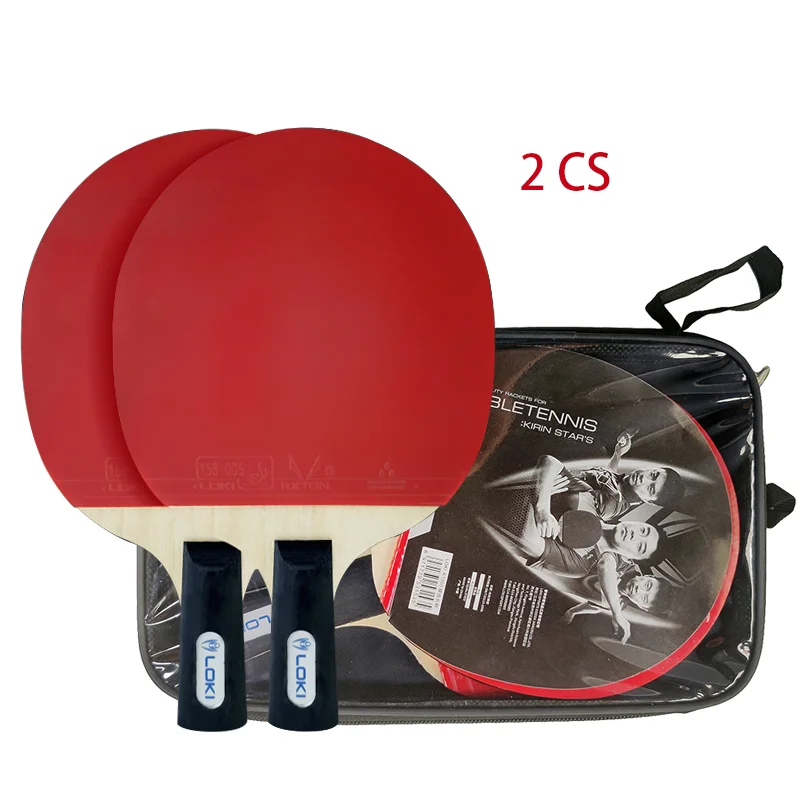 Description Picture 4 of itemLoki K1000 Ping Pong Rackets 2 Pcs with Cover Table Tennis Racket Paddle 5 Pure Wood Blade and Pimples-in Rubber Elastic