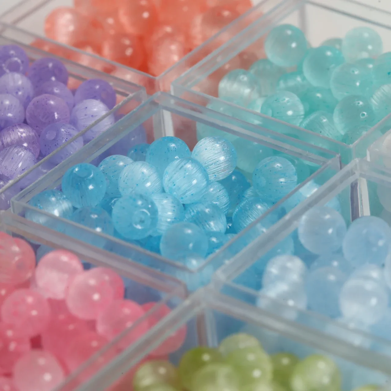 Vibrant Orange Cat Eye Glass Beads
