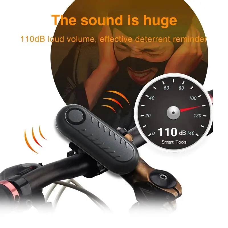 DYGSM 자전거 도난 방지 경보, 방수 진동 오토바이, 자전거 및 문짝 도난 경보, Ebike, 113dB, 크게 조절 가능한 감도