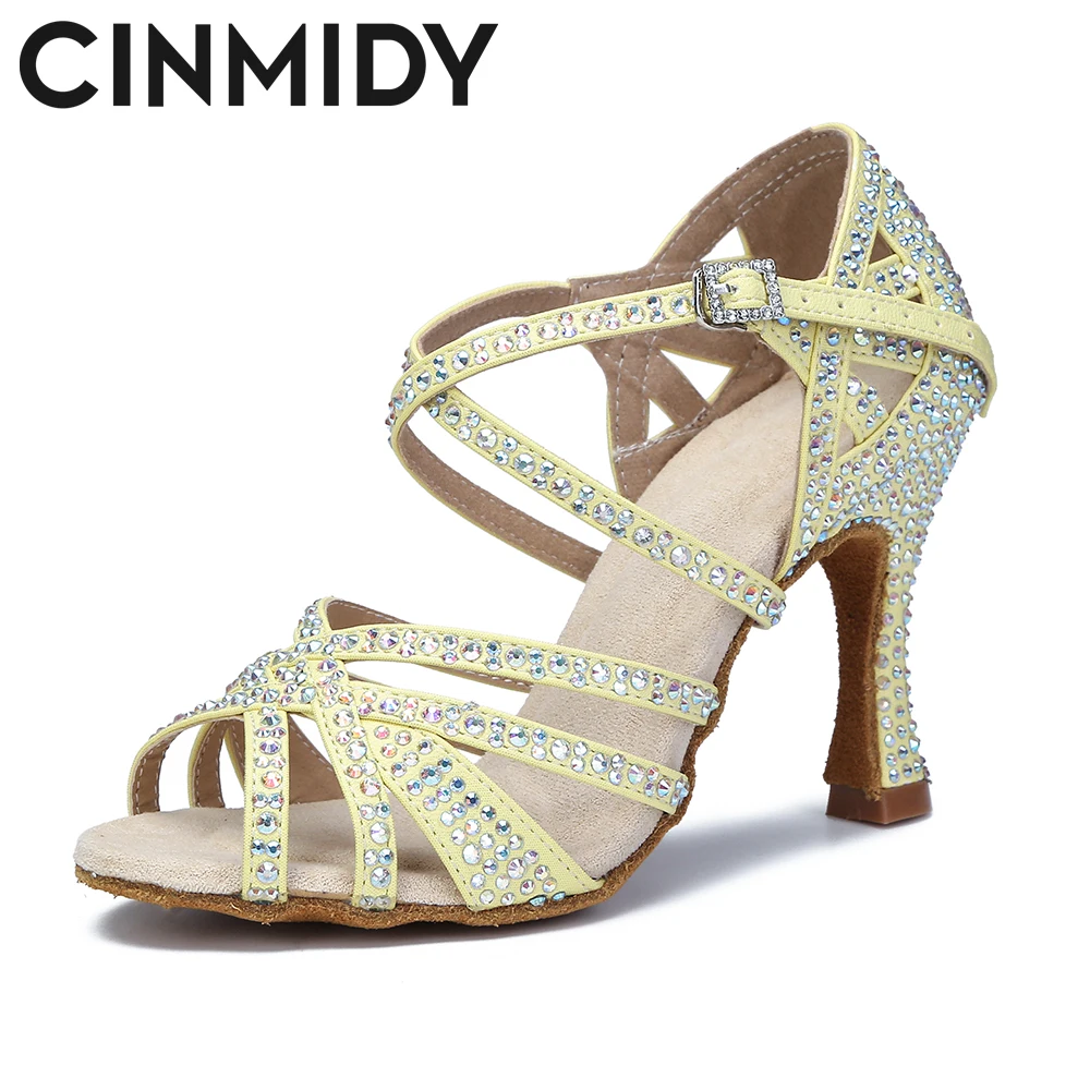 CINMIDYNewYellowDanceShoesWomanLatinDanceShoesSalsaTango