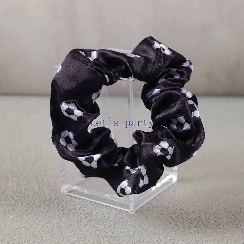 6Pcs Sports Football Satin Hair Ties Hair Band for Kids Girl Soccer Theme Birthday Party Favors Gifts Toy Gift Filler Party Toys