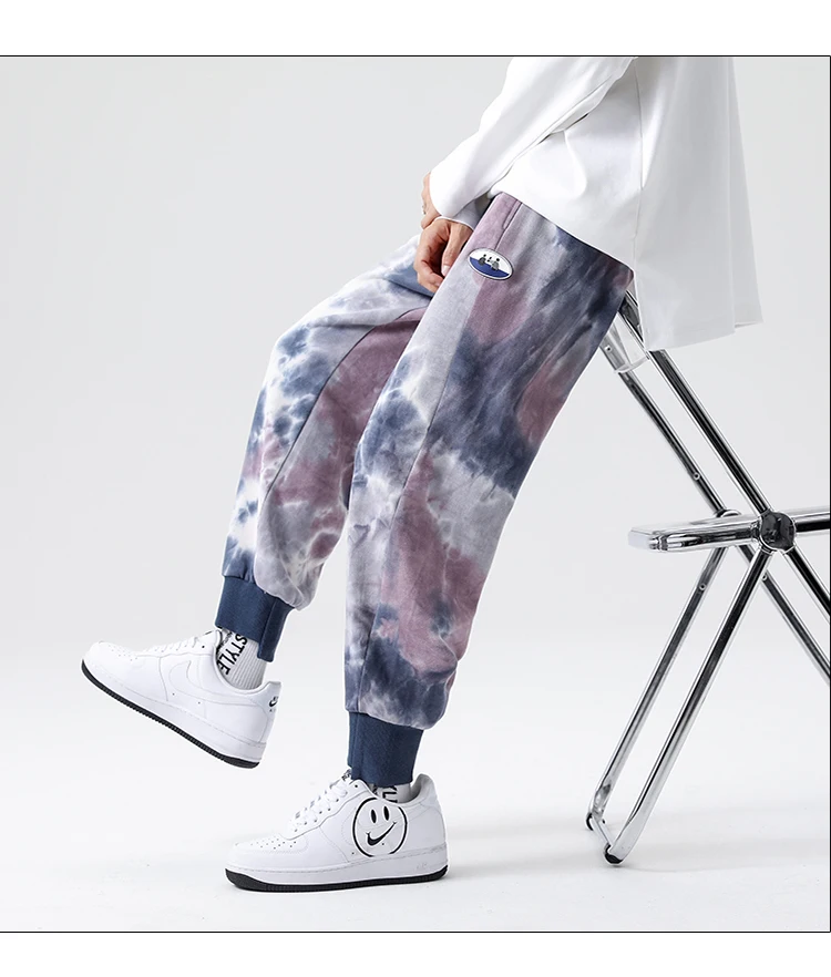 Tie Dye Sweatpants Men Harajuku 100% Cotton Comfortable Pants Joggers 2021 New Arrivals High Quality Street Trend Track Pants blue harem pants